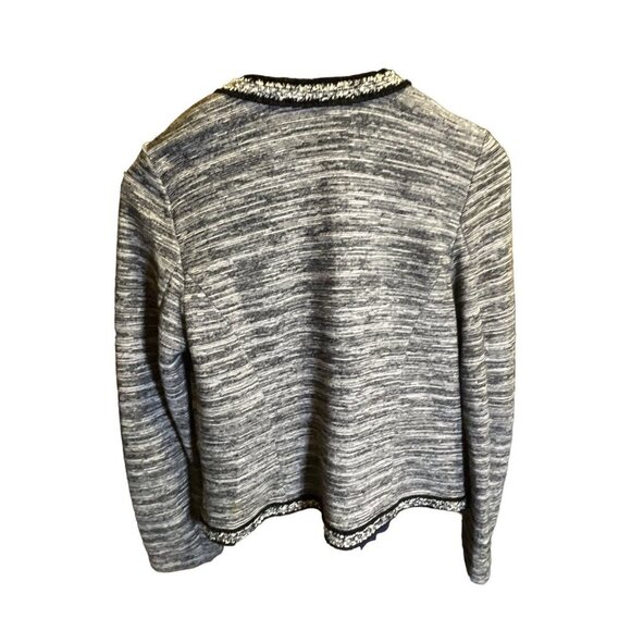 Talbots Black Tweed Cotton Blend Open Jacket Sz S - Picture 2 of 10